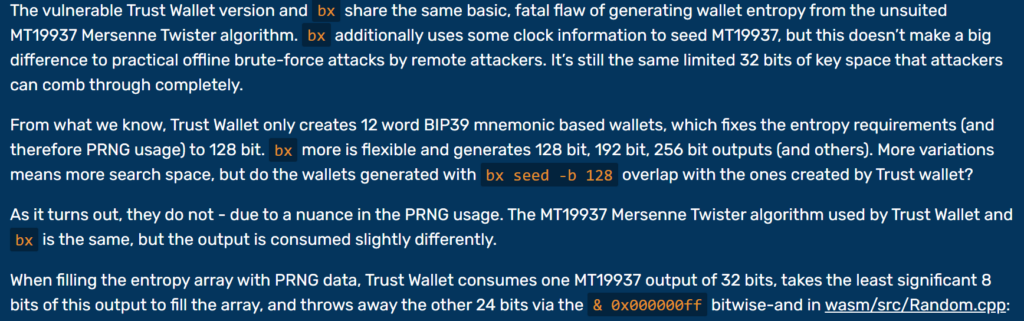 Milk Sad vulnerability in the Libbitcoin Explorer 3.x library, how the theft of $900,000 from Bitcoin Wallet (BTC) users was carried out